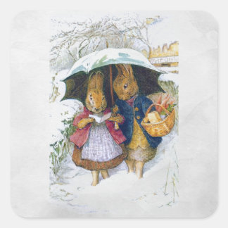Peter Rabbit (umbrella) Square Sticker