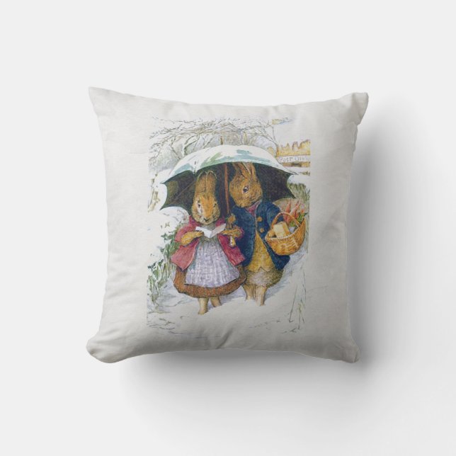 Peter Rabbit  (umbrella)   Throw Pillow (Front)
