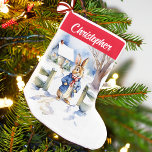 Peter Rabbit vintage watercolor Christmas Small Christmas Stocking<br><div class="desc">Christmas Peter Rabbit vintage watercolor snowy winter scene personalized Christmas stocking Christmas gifts for kids</div>