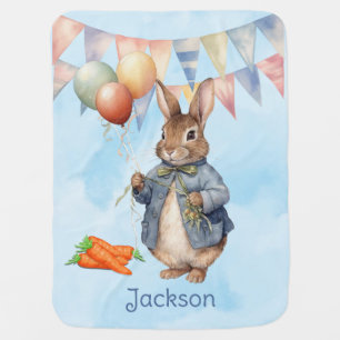 Peter Rabbit Watercolor Boy Baby Shower Baby Blanket