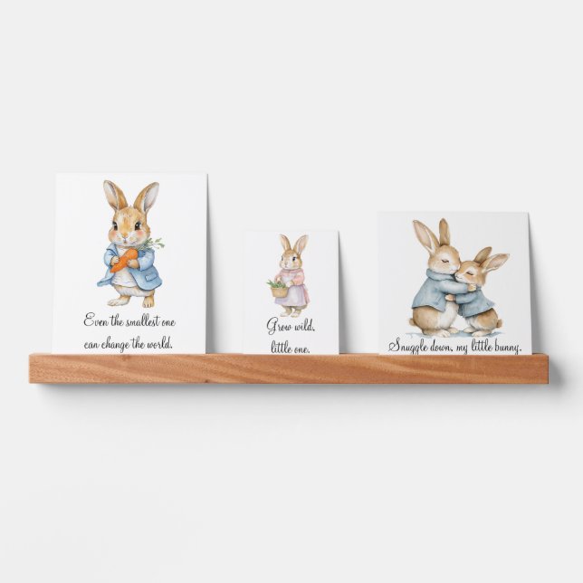 Peter Rabbit Watercolor Custom Quote Nursery Art  Picture Ledge (Front)