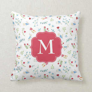 Peter Rabbit Watercolor Forest Pattern Throw Pillow