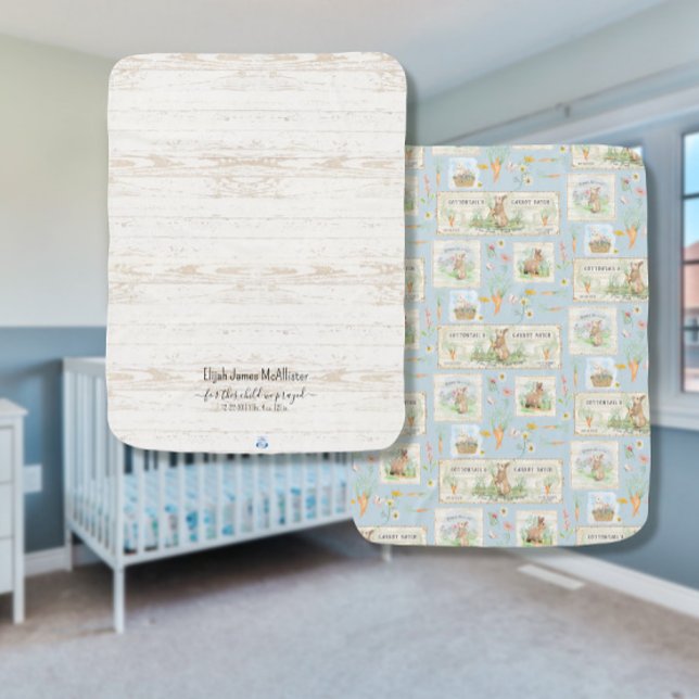 Peter Rabbit Watercolor Rustic Carrots Baby Boy Baby Blanket (Creator Uploaded)