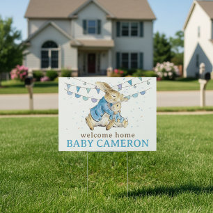 Peter Rabbit   Welcome Home Baby Boy Sign