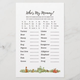 Peter Rabbit | Who's My Mommy? | Baby Shower Game