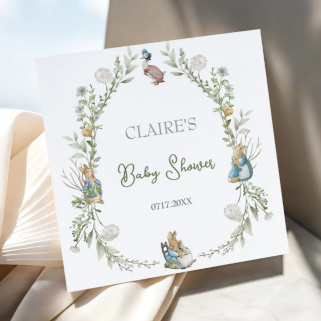 Peter Rabbit Wildflower Watercolor Baby Shower Napkins (Creator Uploaded)