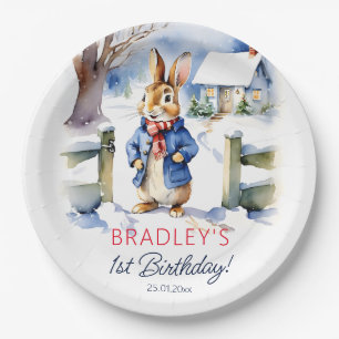Peter rabbit winter birthday party tableware paper plates