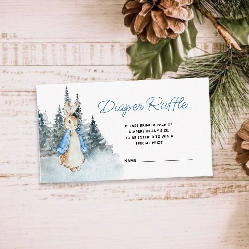 Peter Rabbit Winter Diaper Raffle Enclosure Card