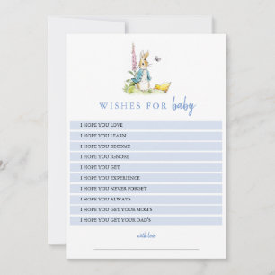 Peter Rabbit Wishes for baby Boy Shower Keepsake   Invitation