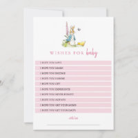 Peter Rabbit Wishes for baby Pink girl babyShower