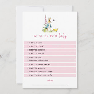 Peter Rabbit Wishes for baby Pink girl babyShower Invitation