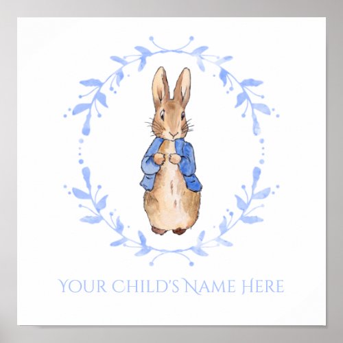 Peter Rabbit with Childs Name Personalisation   Poster