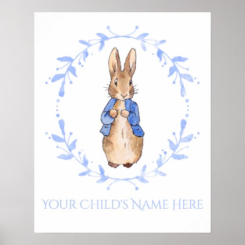 Peter Rabbit with Childs Name Personalisation   Poster