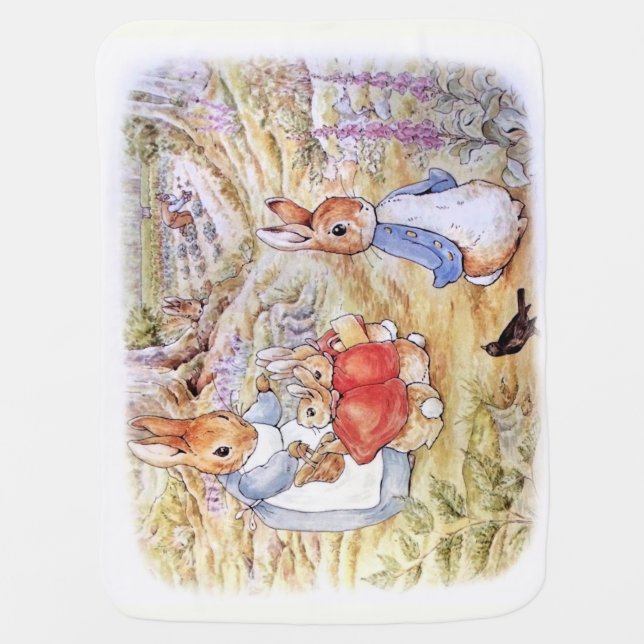 Peter Rabbit with Josephine bunny Baby Blanket (Front)