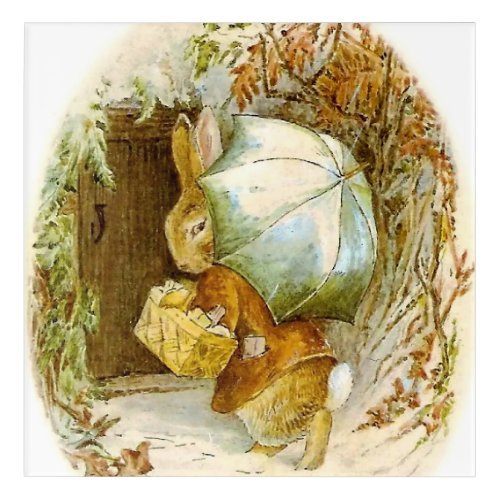 Peter Rabbit with Winter Umbrella by Beatrix Pot Acrylic Print