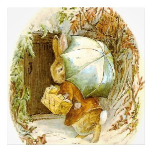“Peter Rabbit with Winter Umbrella” by Beatrix Pot Photo Print