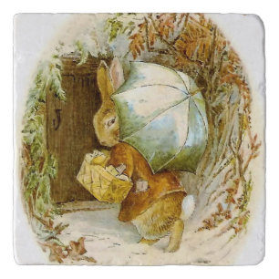 “Peter Rabbit with Winter Umbrella” by Beatrix Pot Trivet