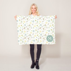 Peter Rabbit   Woodland Watercolor Pattern Fleece Blanket