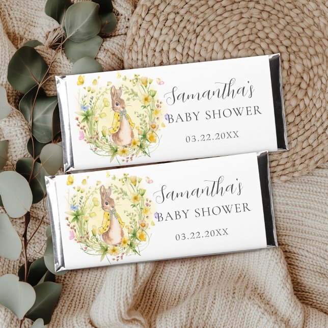 Peter Rabbit Yellow Wildflower Baby Shower Hershey Bar Favors (Creator Uploaded)