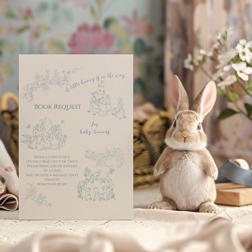 Peter Rabbits mom Baby Shower Book request Enclosure Card