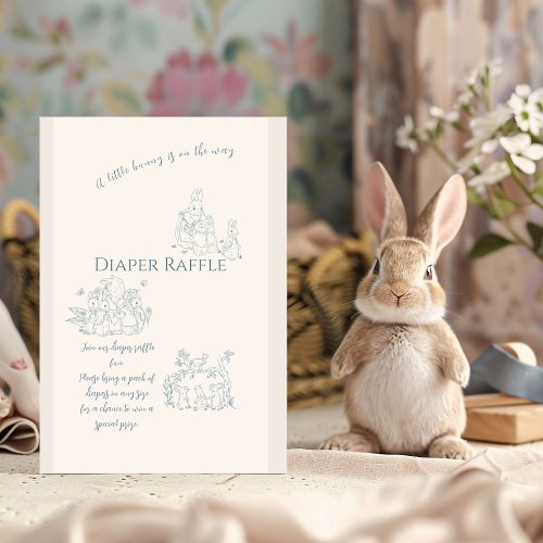 Peter Rabbits mom Baby Shower Diaper Raffle Enclosure Card