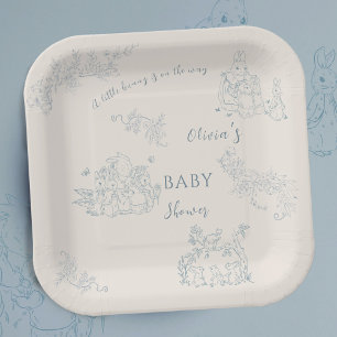 Peter Rabbit's mom Baby Shower Paper Plates