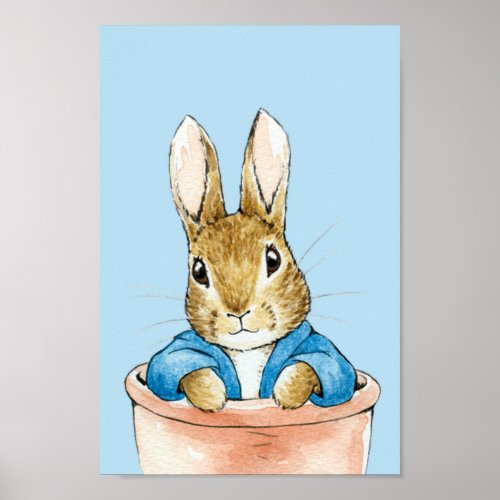Peter Sitting in Plant Pot Poster