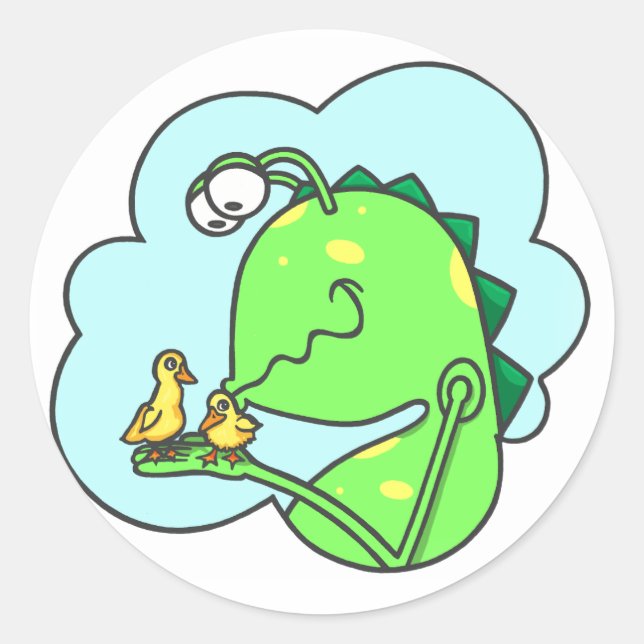 Peter & the Closet Monster, duck kisses Classic Round Sticker (Front)