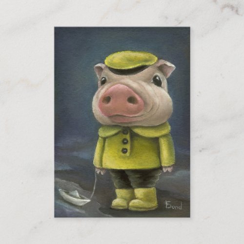 Peter the pig sailing his boat business card
