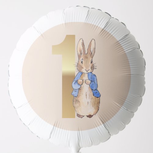 Peter the Rabbit 1st Birthday Beige Balloon