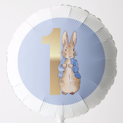 Peter the Rabbit 1st Birthday Blue Balloon