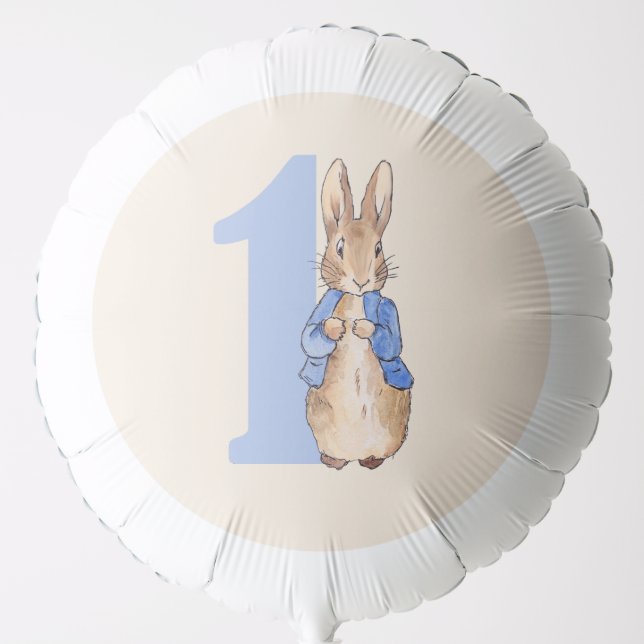 Peter the Rabbit 1st Birthday Blue Balloon (Front)