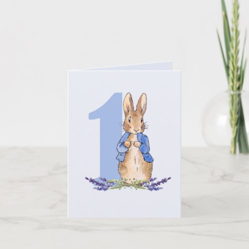 Peter the Rabbit 1st Birthday Blue Invitation