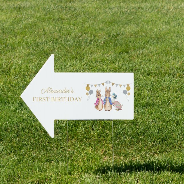 Peter the rabbit 1st Birthday Garden Sign (Insitu)