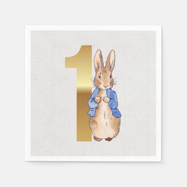 Peter the Rabbit 1st Birthday Napkins (Front)