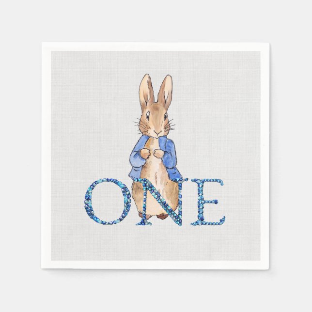 Peter the Rabbit 1st Birthday Napkins (Front)