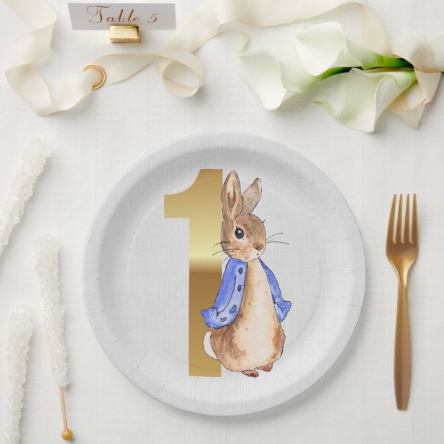 Peter the rabbit 1st birthday paper plates (Wedding)