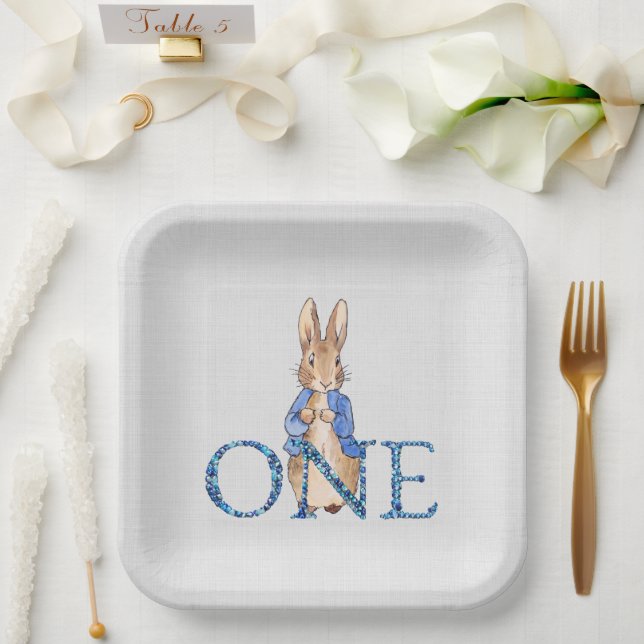 Peter the Rabbit 1st Birthday Paper Plates (Wedding)