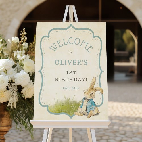 Peter The Rabbit 1st Birthday Party Welcome Foam Board