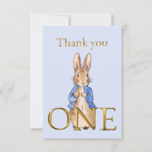 Peter the rabbit 1st birthday thank you card