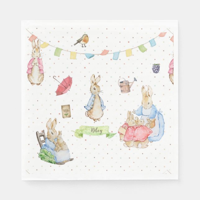 Peter the Rabbit and Family Napkins (Front)
