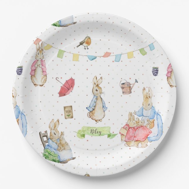 Peter the Rabbit and Family Paper Plates (Front)