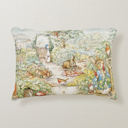 Peter the Rabbit and Jemima Puddleduck   Accent Pillow