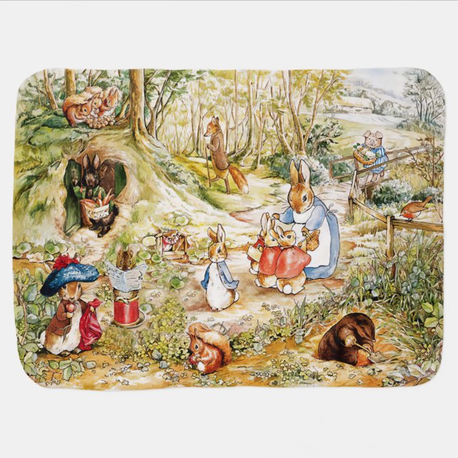 Peter the rabbit  baby blanket (Horizontal)