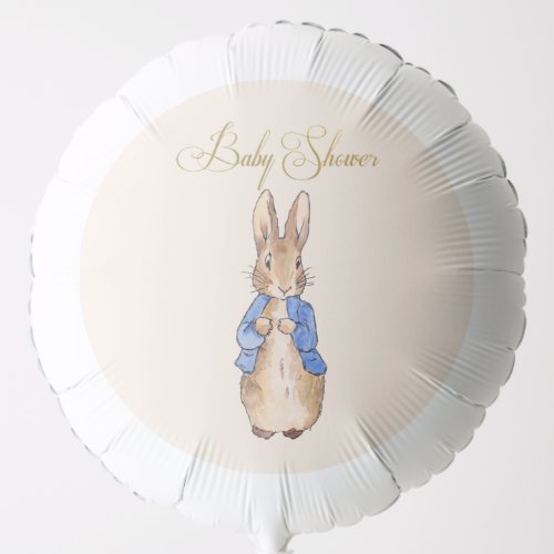 Peter the Rabbit Baby Shower Beige Balloon