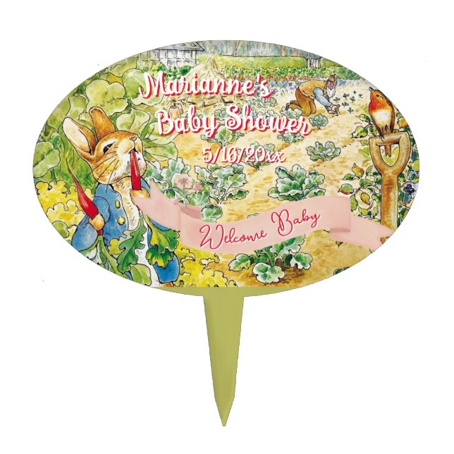 Peter the Rabbit Baby Shower Cake Topper (Front)