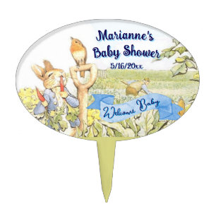 Peter the Rabbit Baby Shower Cake Topper