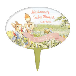 Peter the Rabbit Baby Shower Cake Topper