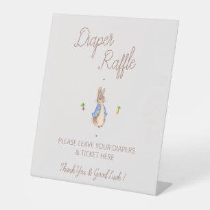 Peter the Rabbit Baby Shower Diaper Raffle Sign