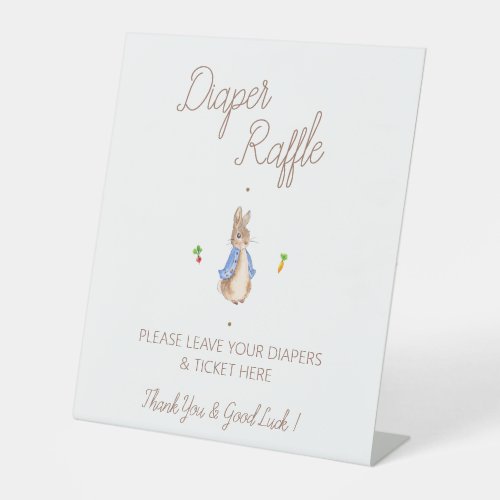 Peter the Rabbit Baby Shower Diaper Raffle Sign